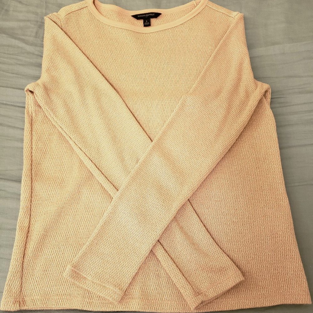 Banana Republic waffle knit glitter crew top